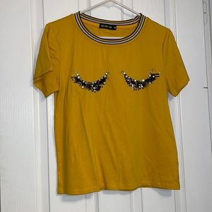 Eyelash short sleeve shirt